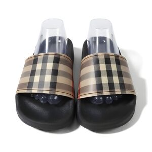 Burberry Furley check slides EU Sz 28 US Sz 11